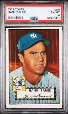 1952 Topps #215 Hank Bauer New York Yankees PSA 6 EX - MT!! • $49.99