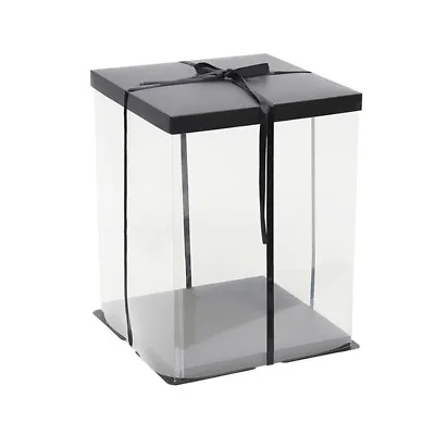 40cm Large Clear PVC Gift Boxes Cake Candy Packaging Transparent Box Favors Box • £5.95
