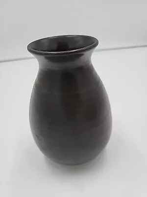 Vintage 1975 Tom TK Seelos Pottery Black Vase 7.5  • $28.69