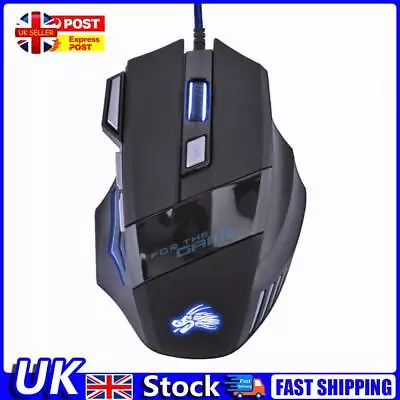 5500DPI LED Optical USB Wired Gaming Mouse 7 Buttons Gamer Computer Mice UK • £6.79
