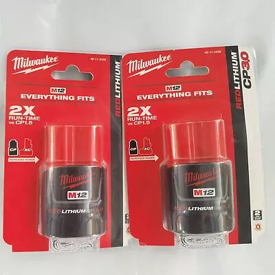 2 Pcs Milwaukee M12 REDLITHIUM 12V 3.0 Ah Lithium-Ion Battery Free Shipping New~ • $47.59