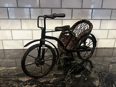 Old Toy VINTAGE Liberty XX 1800 Miniature Bicycle With Iron Wicker Sidecar Italy • $125