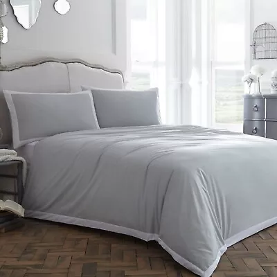 £28.99 • Buy Jeff Banks Luxury Duvet Cover Set 200TC 100% Cotton Grey Premium Super Soft Bed