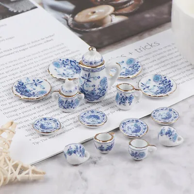 15Pcs 1:12 Dollhouse Miniature Tableware Porcelain Ceramic Tea Cup.go • $4.70