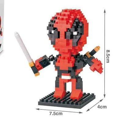 Deadpool Superhero LOZ Style 240pc Nano Brick Mini Building Block Puzzle Toy UK • £6.50