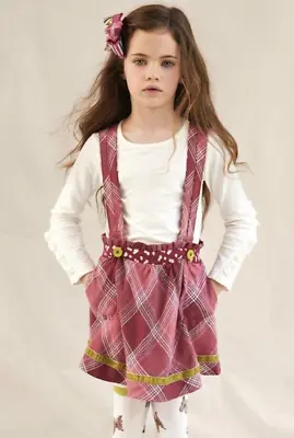 NWT Matilda Jane Heart To Heart You & Me Brushed Flannel Overall Plaid Skirt 8 • $26.95