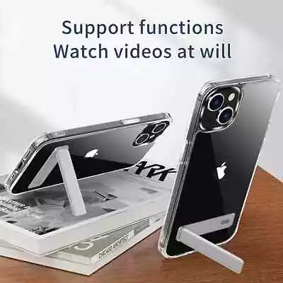 $7.94 • Buy Transparent Case With Stand IPhone 14 13 12 Pro MAX 8 SE Clear Shockproof Cover