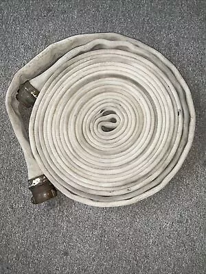 Vintage Forgex B.F. Goodrich Brass Fire Hose Coupling Attachment + Canvas Hose • $30