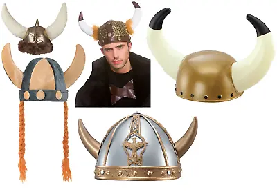 Adults Viking Hat Medieval Nordic Warrior Fancy Dress Helmet Saxon Mens Ladies • £4.99