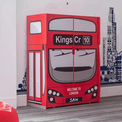 Wardrobe London Bus Kings Cross Red Wooden Wardrobe 113 Cm X 96 Cm X 57.5 Cm • £199.99