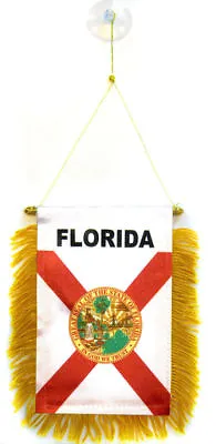 Florida MINI BANNER FLAG GREAT FOR CAR & HOME WINDOW MIRROR HANGING 2 SIDED • $6.59