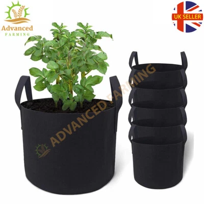 £24.99 • Buy 6 Pcs Grow Bags Garden Heavy Duty Non-Woven Aeration Plant Fabric Pot Container