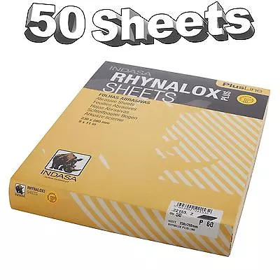 Indasa Rhynalox Plusline Production Paper P60 Grit Sand Paper Sheets Pack 50 • £30