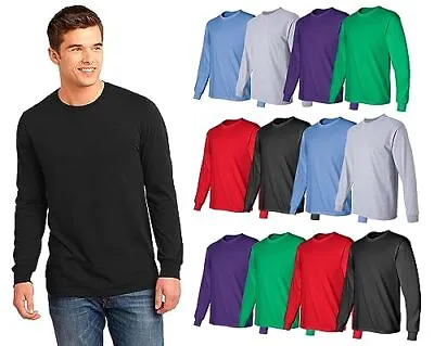 BILLIONHATS Mens Long Sleeve Colorful T-Shirts  Crew Neck Bulk Tees For Men • $45.96