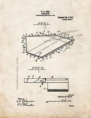 Baseball Homeplate Patent Print Old Look • $29.95