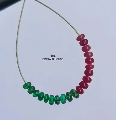 BESTSELLER 3-3.50 Mm Zambian Emerald And Natural Ruby Smooth Beads/ 20 Beads • $60