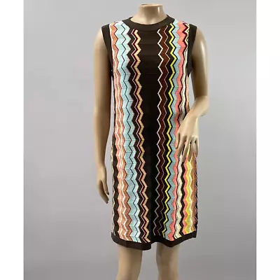 Missoni X Target Dress Women M Brown Knit Chevron Sleeveless Tank Casual • $25