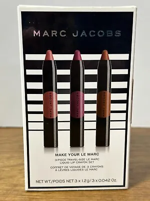 Marc Jacobs MAKE YOUR LE MARC 3 Pc Liquid Lip Crayon Set Mini NIB Free Ship! • $21.95