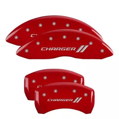 MGP Caliper Covers Set Of 4 Red Finish Silver Charger Ll • $289