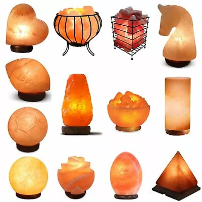 USB Himalayan Salt Lamp Carved Shape Healing Natural Pink Crystal Rock MultLight • £7.95