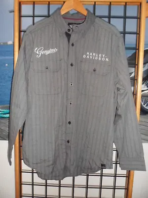 NOS Harley Davidson Men Wrinkle Resistant Genuine Striped Woven Shirt 96608-14VM • $107.91