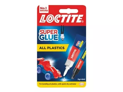 LOCTITE Super Glue All Plastics Adhesive 2g Primer / 4ml Repair Fix • $27.06