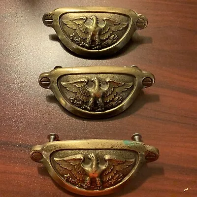 3 Keeler Brass Co Vintage Drawers Pulls With Eagle • $30