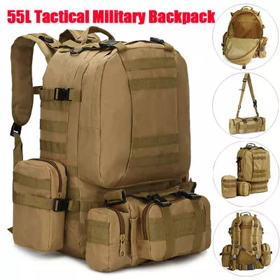 55L Military Tactical Molle Backpack Rucksack Outdoor Camping Bag Travel Hiking • $25.99