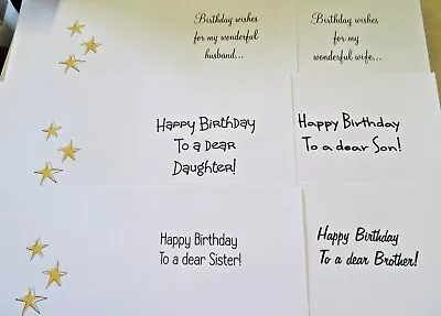 A4/A5 Family Birthday Card Inserts Fold To Handmade Cards FREE UK POST • £4