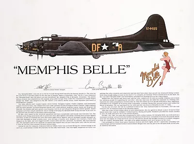 B-17F Memphis Belle Signed By The Pilot Aviation Artist Ernie Boyette • $75