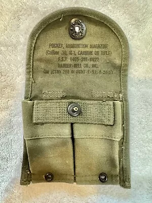 Original US Military Vietnam M1 Carbine Ammo Magazine Pouch Canvas • $28