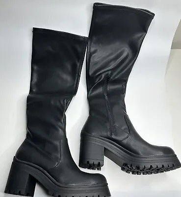 Madden Girl Women's Coretta Stretch Knee-High Boots Color Black Size 6 M New • $25.80