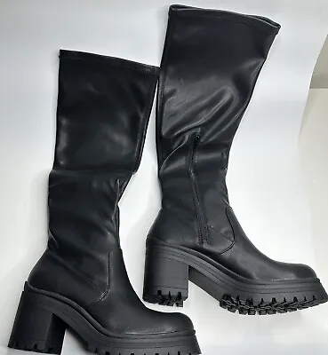 Madden Girl Women's Coretta Stretch Knee-High Boots Color Black Size 7.5 M New • $25.80