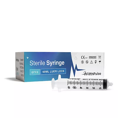 FifthPulse 60ml Syringe With Luer Lock (NO Needle) - Sterile - 5 - Pack • $13.99