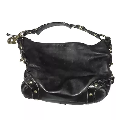 Coach Vintage Slim Black Leather Carly Hobo Shoulder Bag Purse 1061 Tote Macys • $59.95