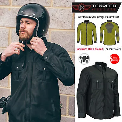 Motorcycle Motorbike Shirt Jacket Aramid Lined Protection With CE Biker Armour • $134.10