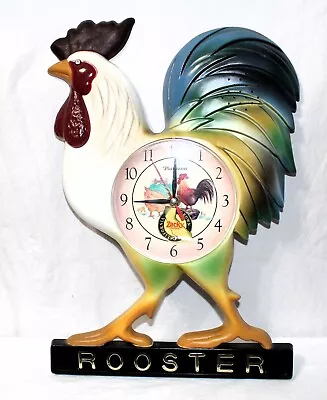 Vintage Rooster Wall Clock Zacky Farms Chicken Working Plastic 16 X 11” • $26.85