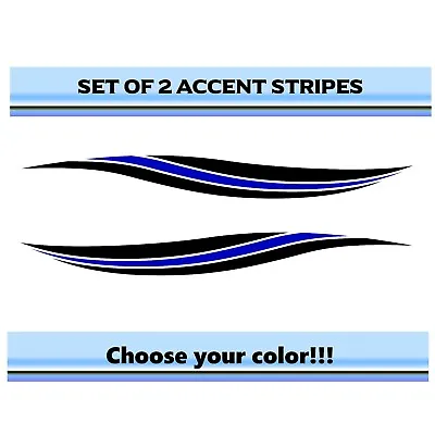 $44.99 • Buy (2) RV Car Truck Pontoon Boat Trailer Side Accent Decals Graphics Stripes ST39