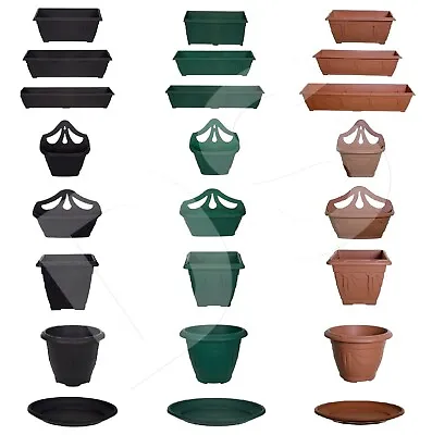 £2.49 • Buy Plastic Window Boxes & Saucers Planter Pots Water Base Drip Tray Garden Plant