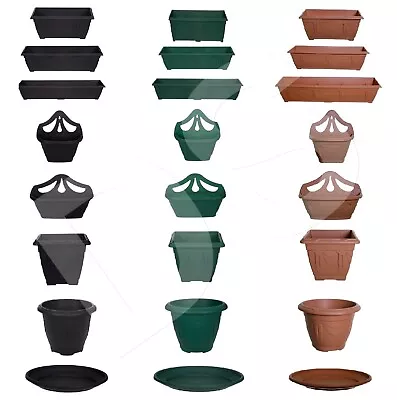 £2.49 • Buy Plastic Window Boxes & Saucers Planter Pots Water Base Drip Tray Garden Plant