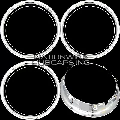 Set Of 4 17  CHROME WHEEL TRIM RINGS Beauty Rims Ring Glamour Band Fit Steel Rim • $59.99