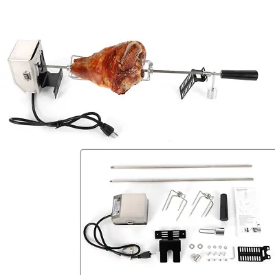 Electric Rotisserie BBQ Grill Roaster Spit Rod Chicken Pig Meat Motor Kit 4W • $50.35