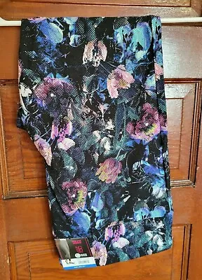 NWT NOBO Juniors Women's XXXL 21 Floral Sueded High Rise Mesh Ankle Leggings • $6.95