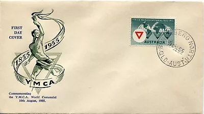 1955 YMCA World Centennial - WCS FDC Dark Green • $8