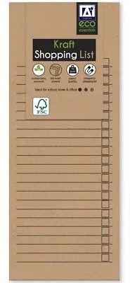 £3.25 • Buy Kraft Paper Magnetic Shopping List Pad Notepad To Do Fridge Magnet 80 Sheets