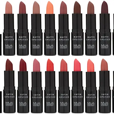 MUA Lipstick Matte Or Satin Finish Choose Nude Brown Pink Coral Red • £4.99
