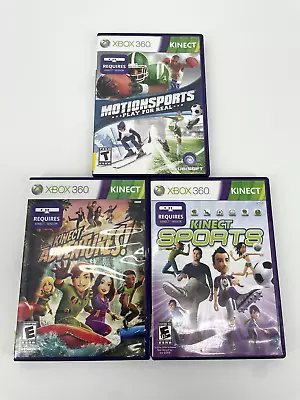 Lot Of 3 - Xbox 360 Games Kinect Sports Motion Sports Kinect Adventures - XB23 • $14.99