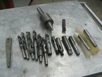 Used Machinist Grab Bag LOT 4MT Live Center S/D Drill Bits Morse Taper Adapters • $99