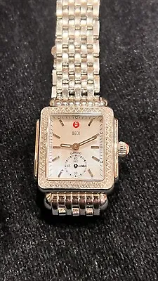 Michele Deco Diamond Encrusted Watch With Mother Of Pearl Face • $650