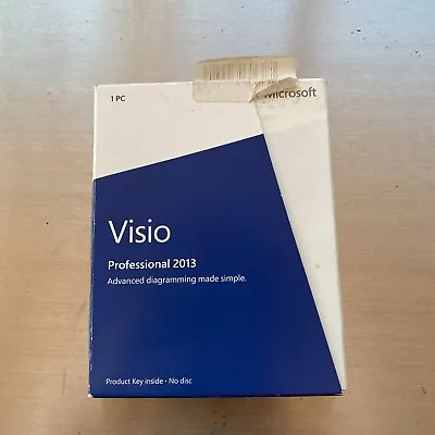 NIB Microsoft Visio Professional 2013 SKU D87-05358 With Product Key Card • $169.99